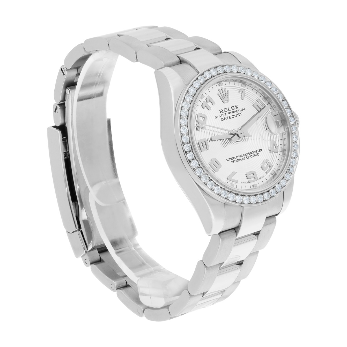 Rolex Lady-Datejust 178240 31mm Stainless Steel Diamond Bezel with Concentric Silver Dial Watch