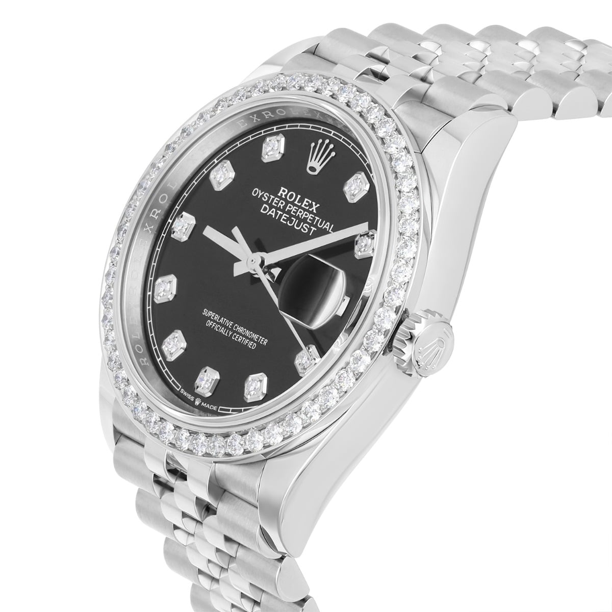 Rolex Datejust 126234 Black 36mm Stainless Steel Jubilee Watch