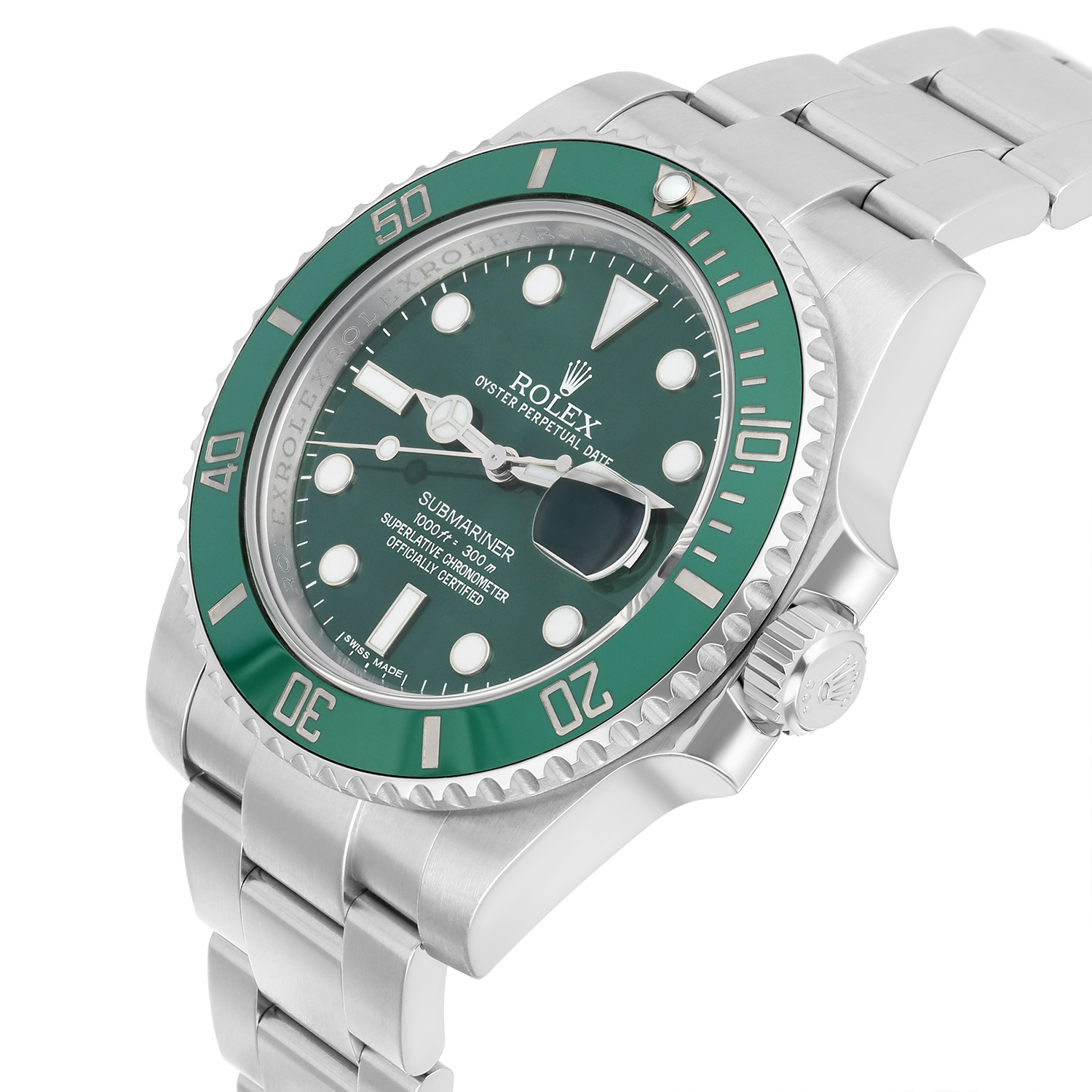 Rolex Submariner Date 40mm 116610LV HULK Steel Green Ceramic Bezel-Green Dial