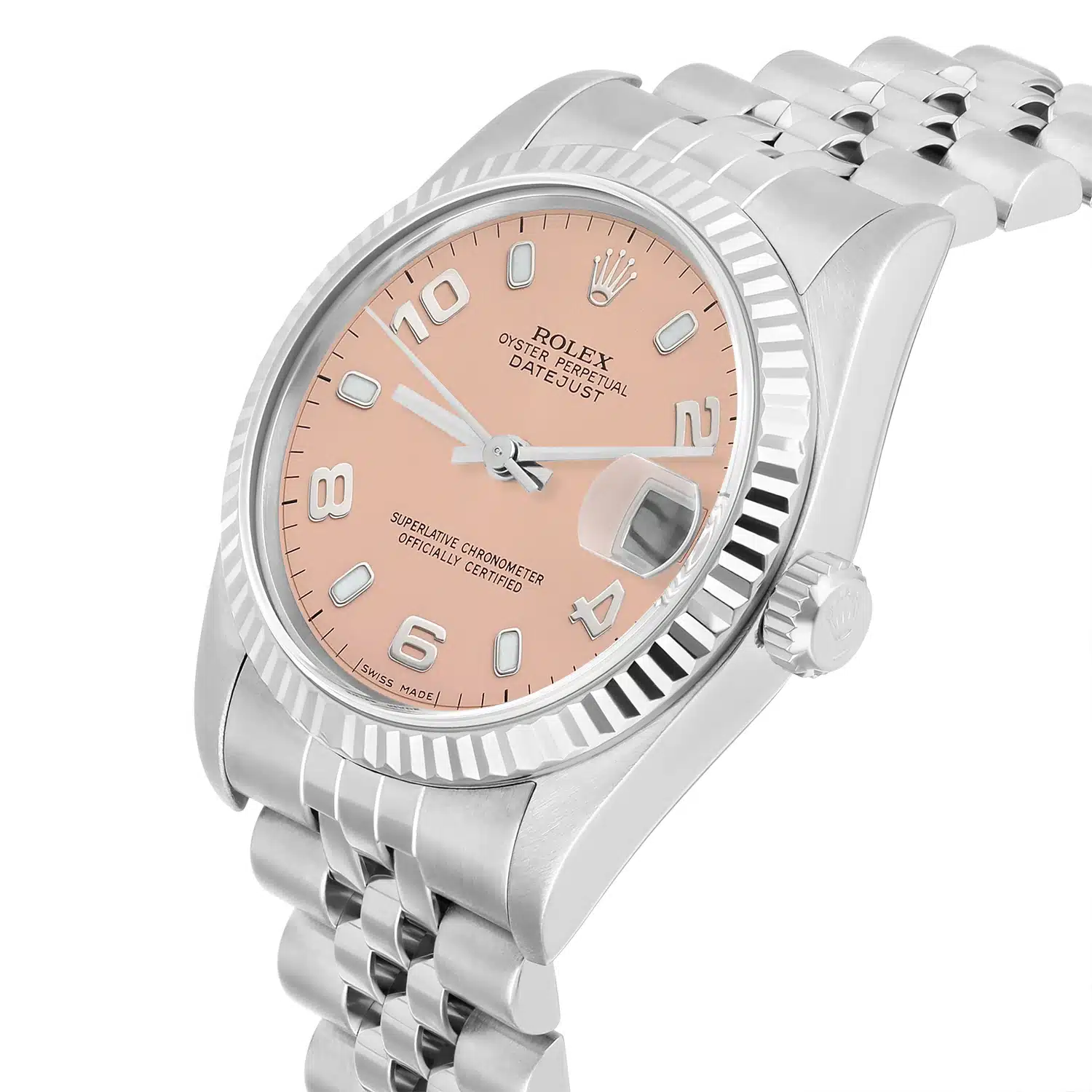 Rolex Datejust 31mm 68274 Salmon Dial Stainless Steel Watch W/G Bezel Circa – image 6