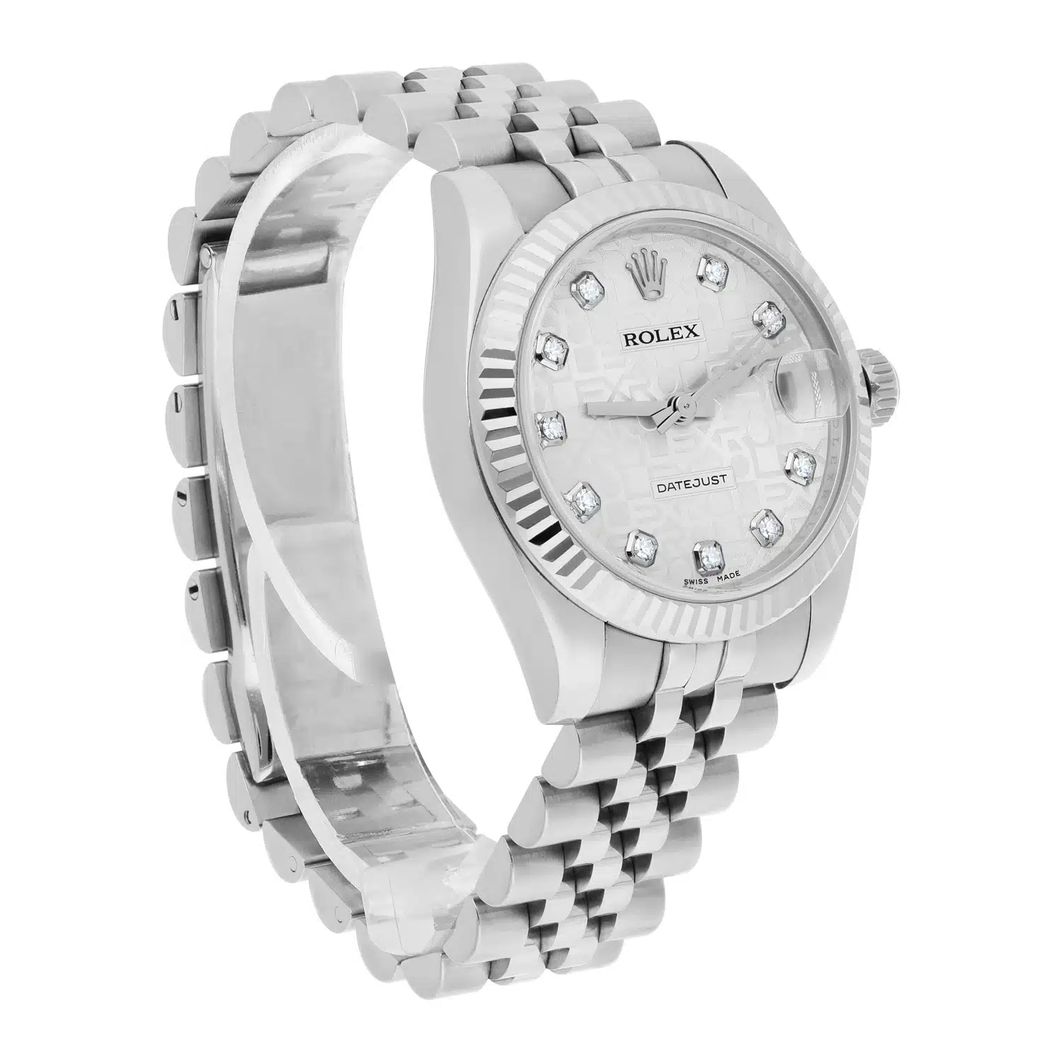 Rolex Datejust 31mm 178274-0017 Silver Logo Jubilee Diamond Dial Complete Watch – image 6