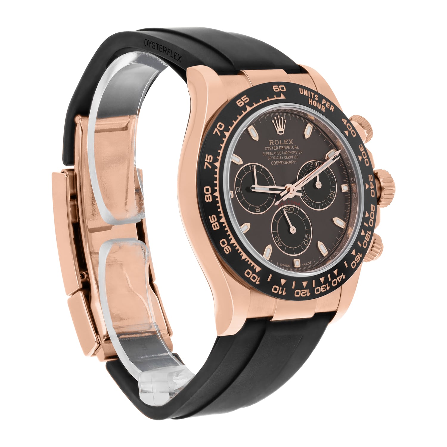 Rolex Daytona 116515LN Rose Gold Oysterflex Chocolate Dial Men's Watch 2021