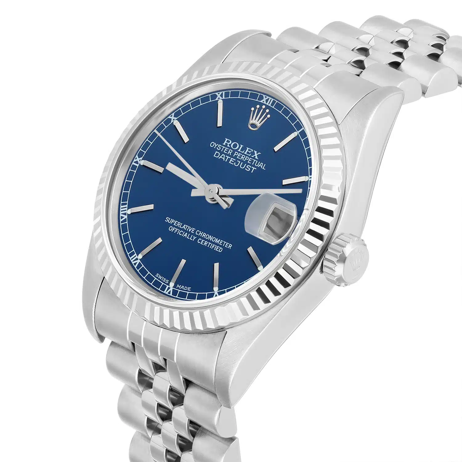 Rolex Datejust 31mm 68274 Blue Index Dial Stainless Steel Watch W/G Bezel Circa 1997 – image 7