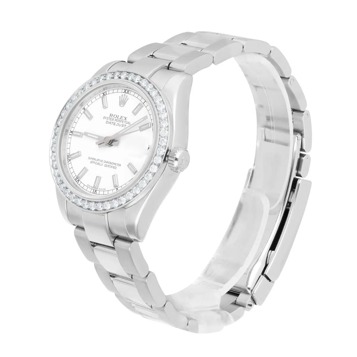 Rolex Lady-Datejust 178240 31mm Stainless Steel White Dial with Diamond Bezel – image 4