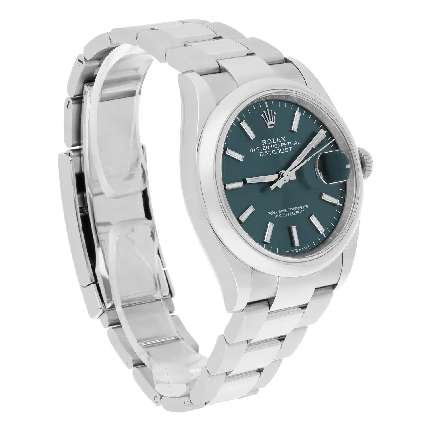 Rolex 126200 Datejust 36mm Green Index Dial Oyster Bracelet 2022 COMPLETE MINT – image 6