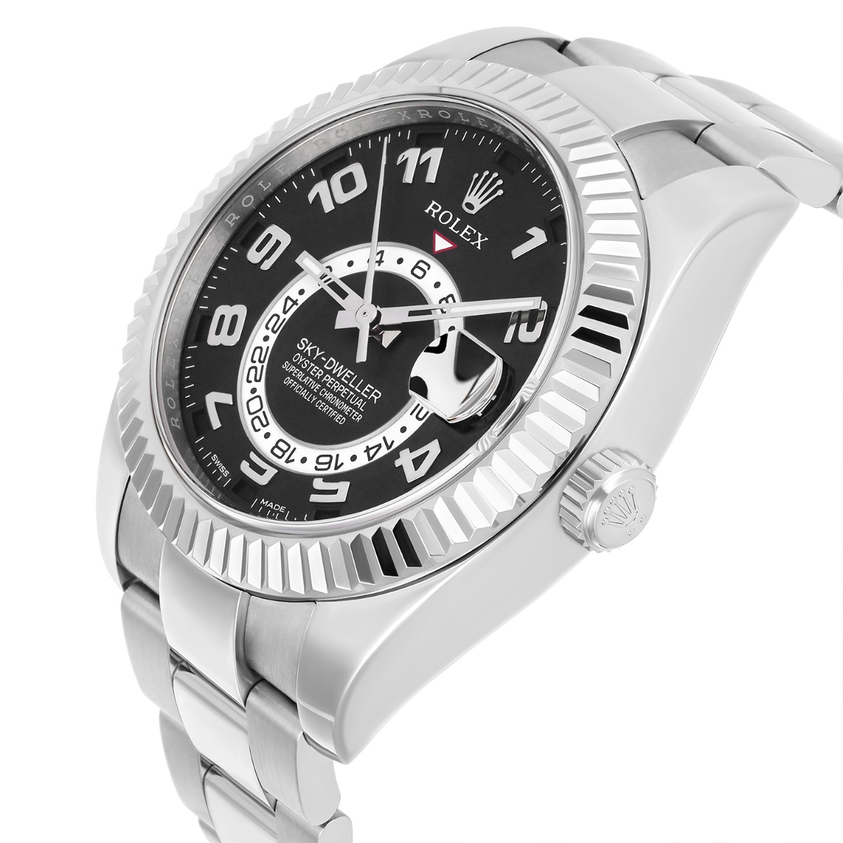 Rolex Sky Dweller 326939 18k White Gold Black Arabic Dial 42mm Watch