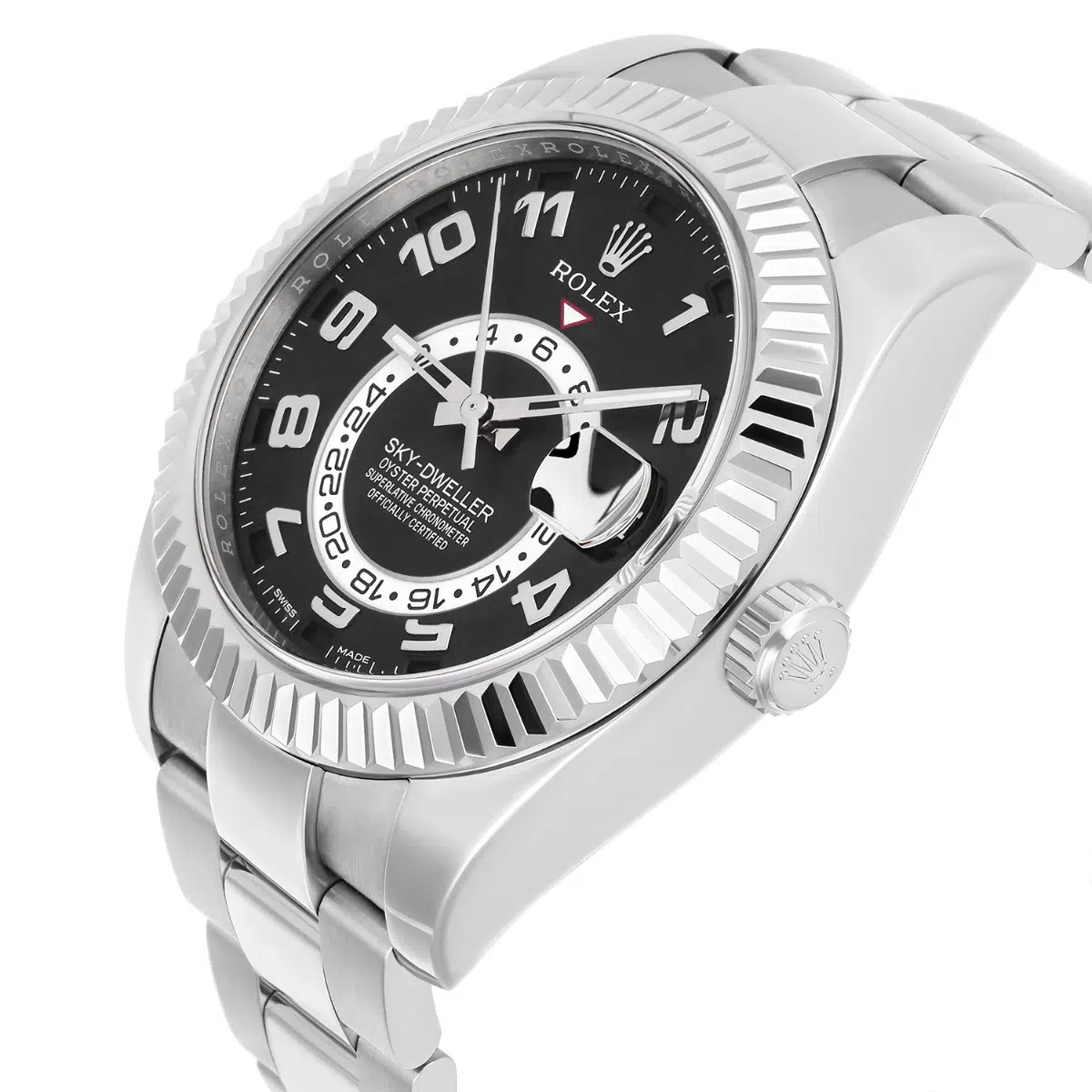 Rolex Sky Dweller 326939 18k White Gold Black Arabic Dial 42mm Watch – image 6