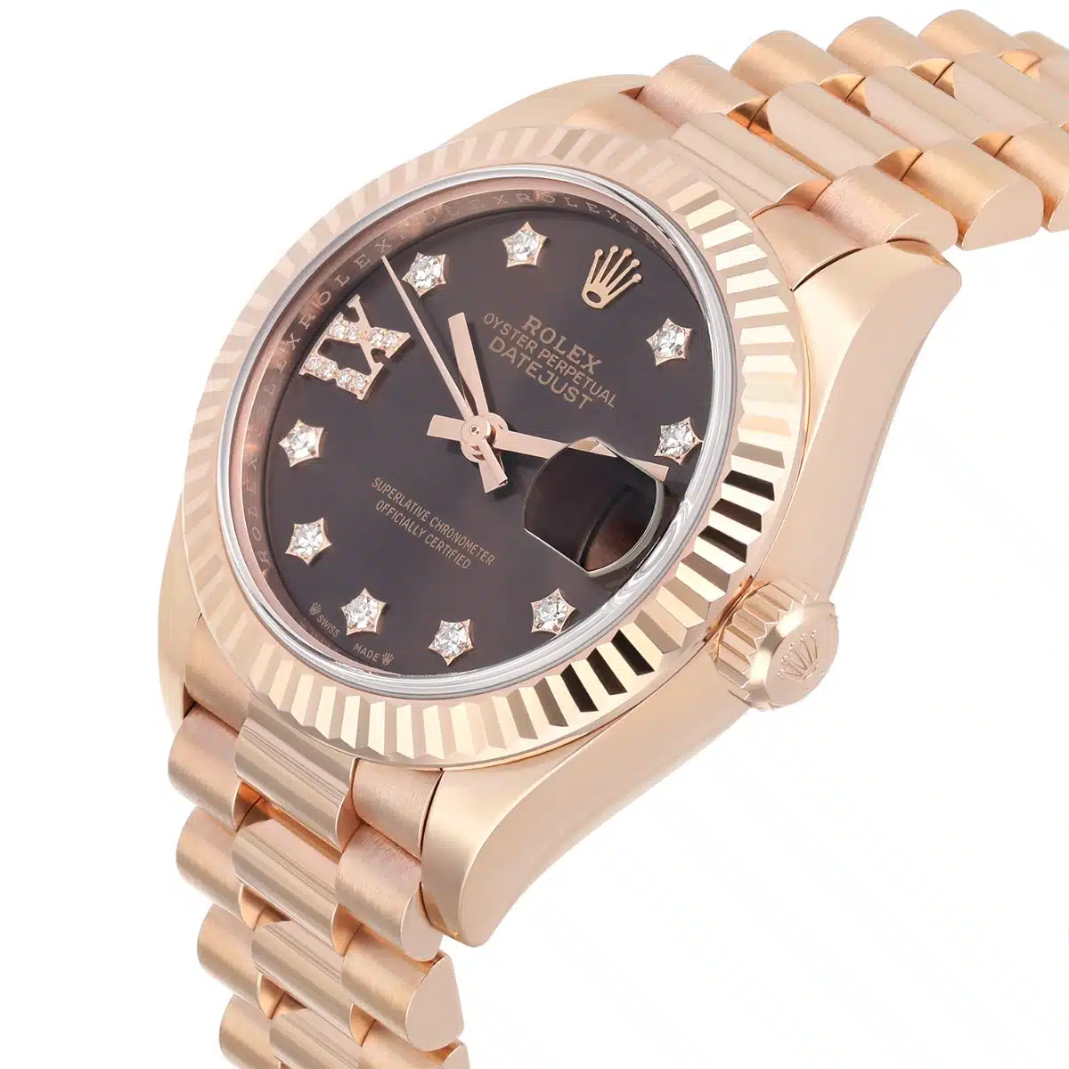 Rolex Lady-Datejust 28mm Everose Gold Women's Watch 279175 Presidential Band – image 6