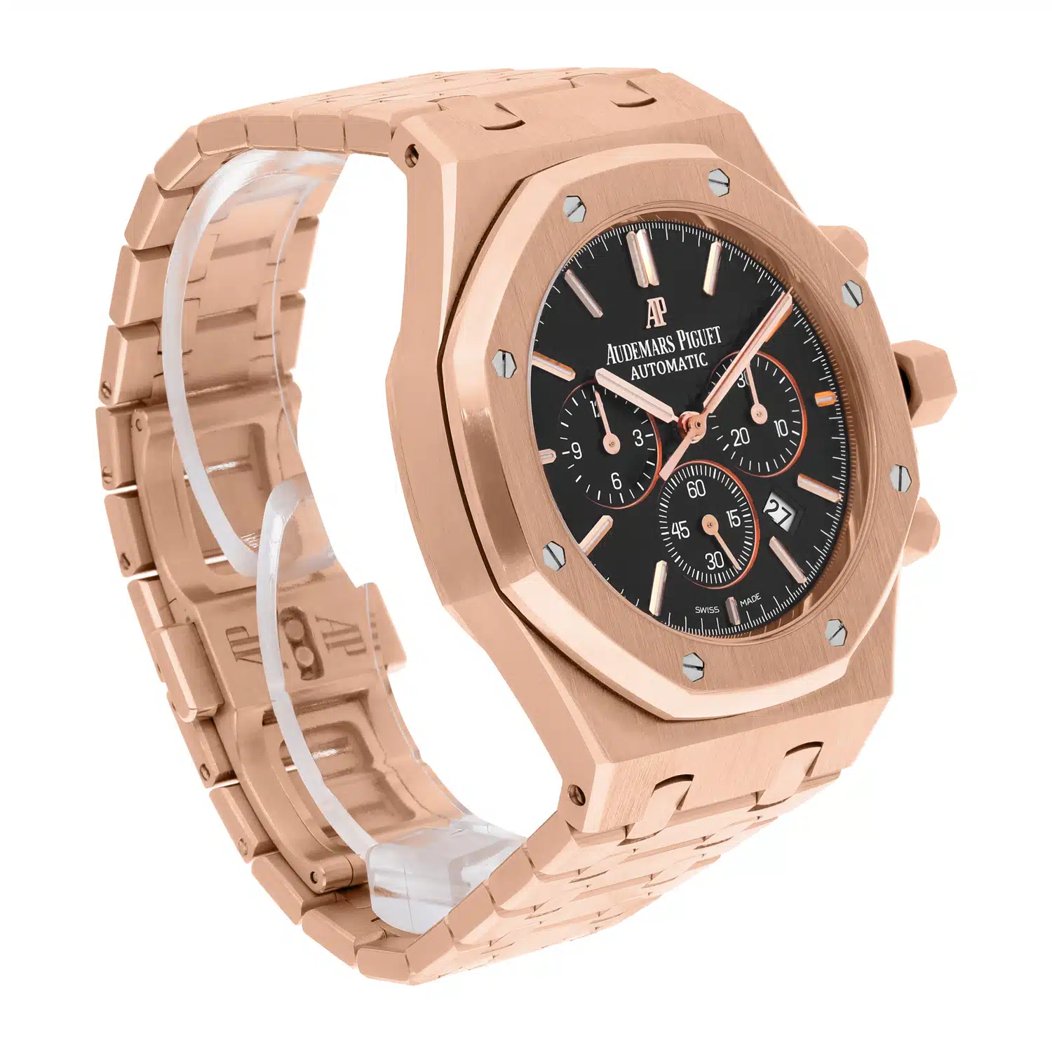 Audemars Piguet Royal Oak 26320OR.OO.1220OR.01 Chrono Rose Gold Black Mens Watch – image 6