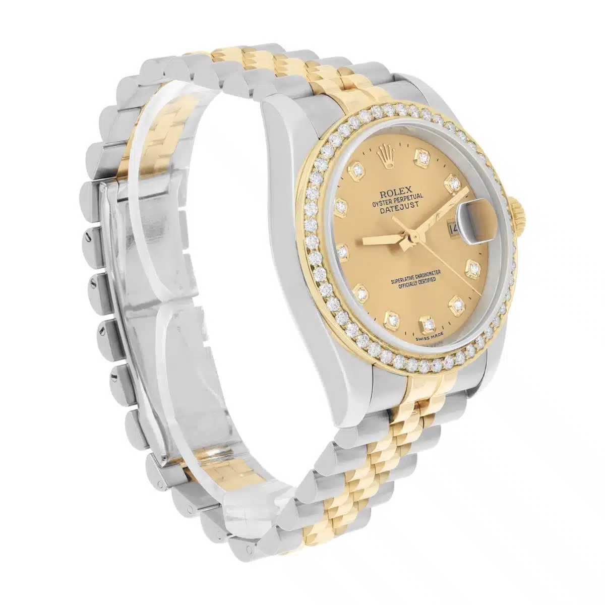 Rolex Datejust 36 Gold & Steel 116233 Watch Champagne Dial Jubilee Watch – image 3