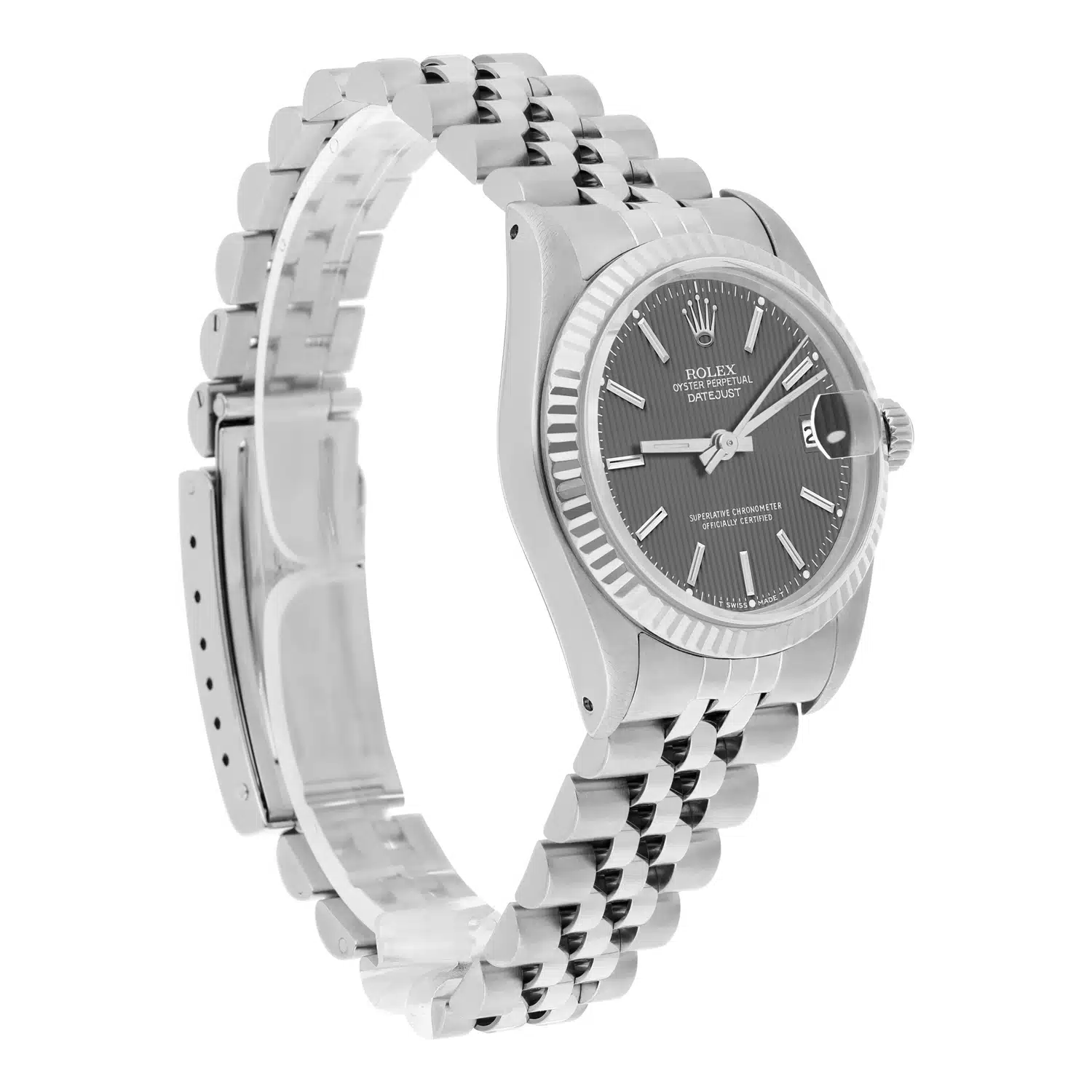 Rolex Datejust 31mm 68274  Grey Tapestry Dial Steel Watch W/G Bezel Circa Ladies - 1990 – image 6