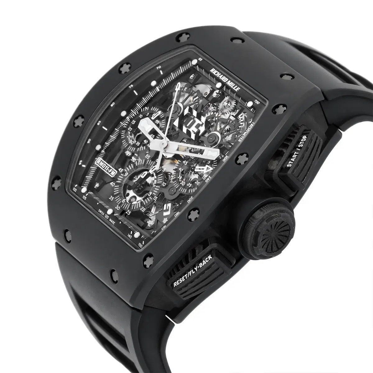 Richard Mille RM 011 Black Phantom PVD Ceramic Carbon Rubber Watch Complete – image 5