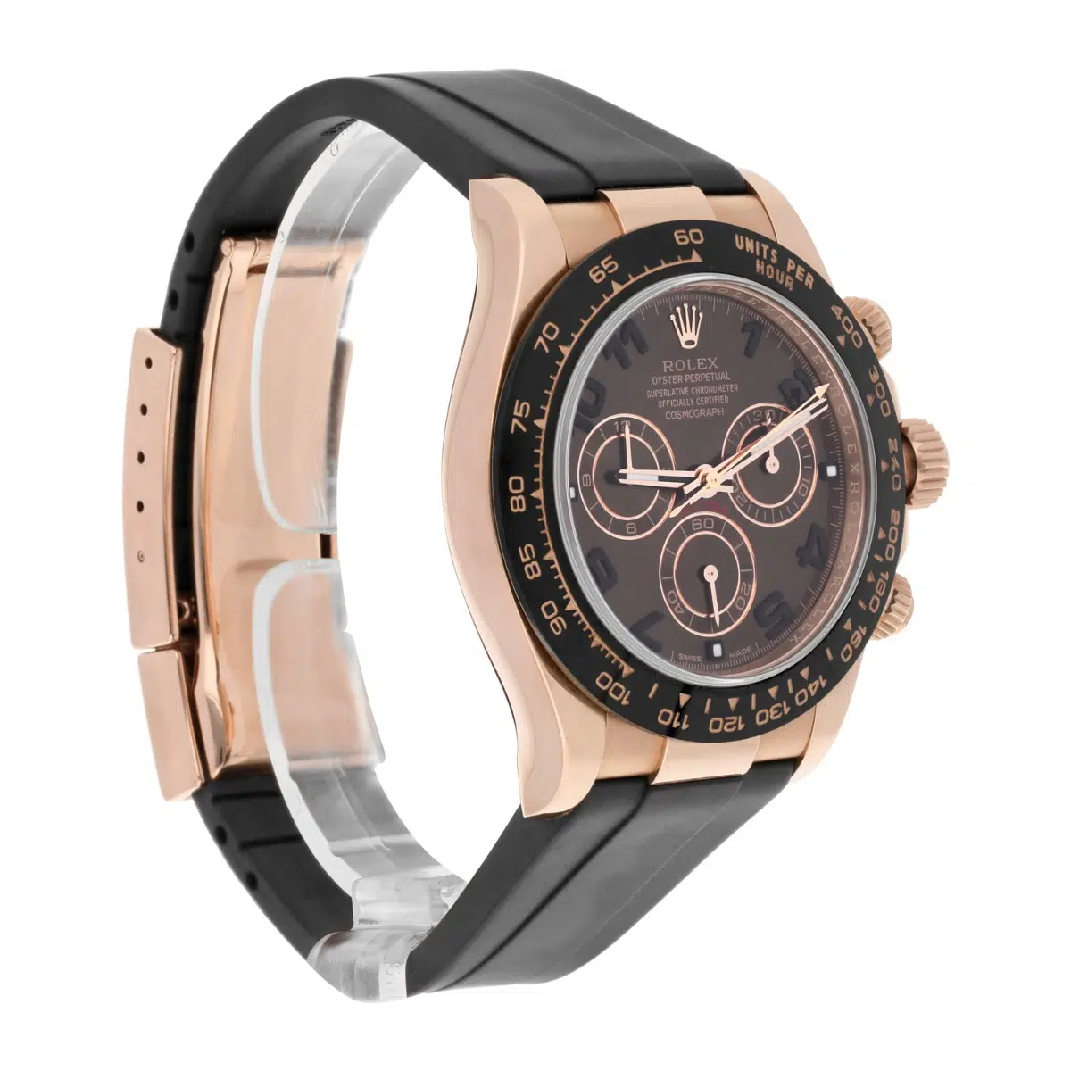 Rolex Daytona 18k Rose Gold Chocolate Arabic Dial Rubber Band 40mm Watch 116515 – image 4