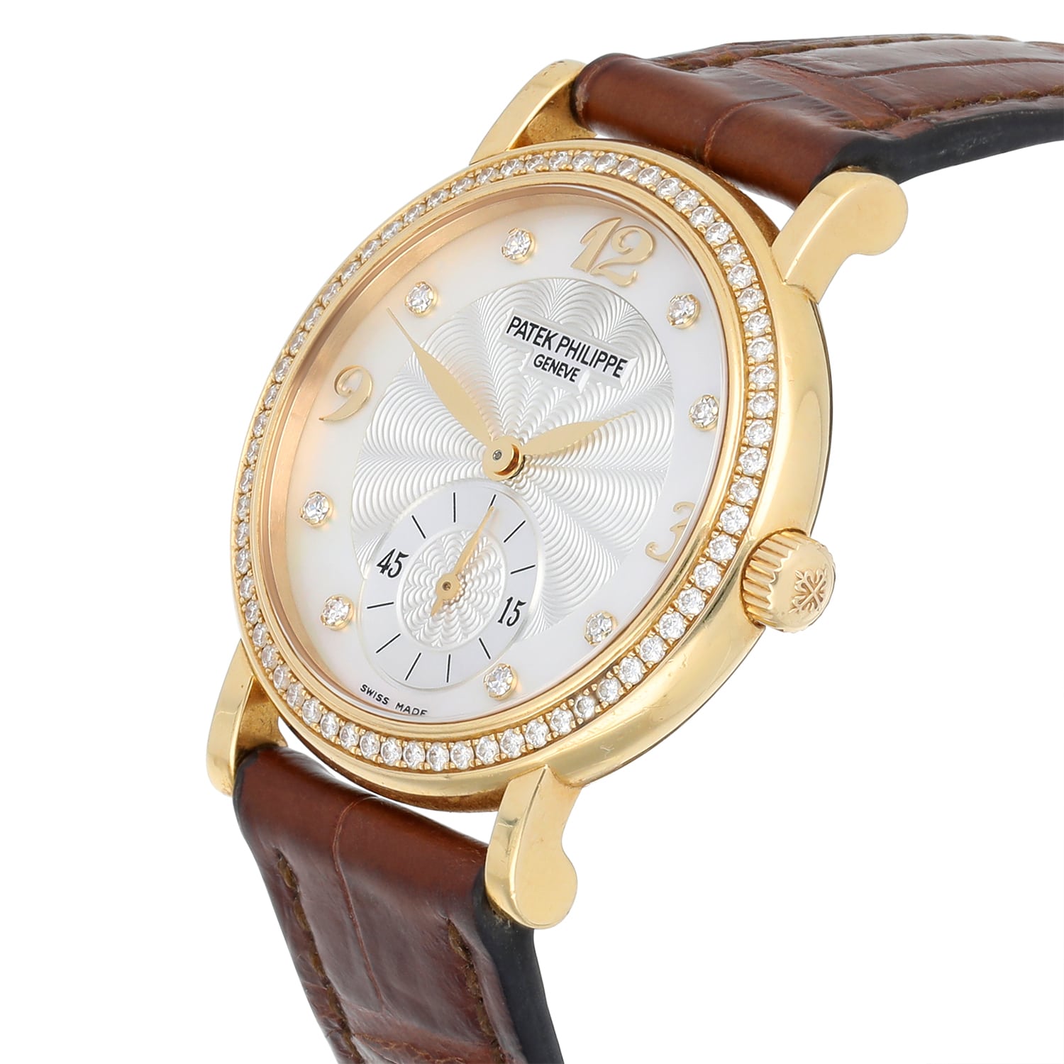 Patek Philippe Calatrava Yellow Gold 4959J-001 Mother Of Pearl Diamond Dial Tiffany
