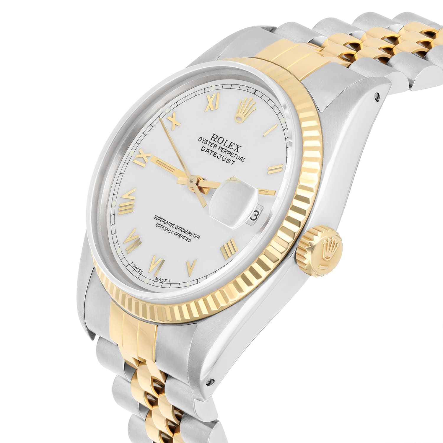 Rolex Datejust 36mm Two Tone White Roman Numeral Dial Jubilee 16013 Circa 1986