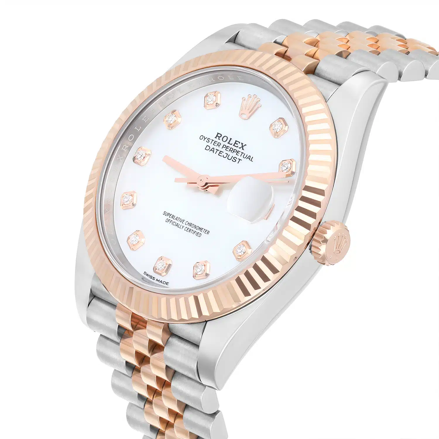 Rolex Datejust 41mm 126331 Steel & Rose Gold Mother of Pearl Diamond Dial – image 6