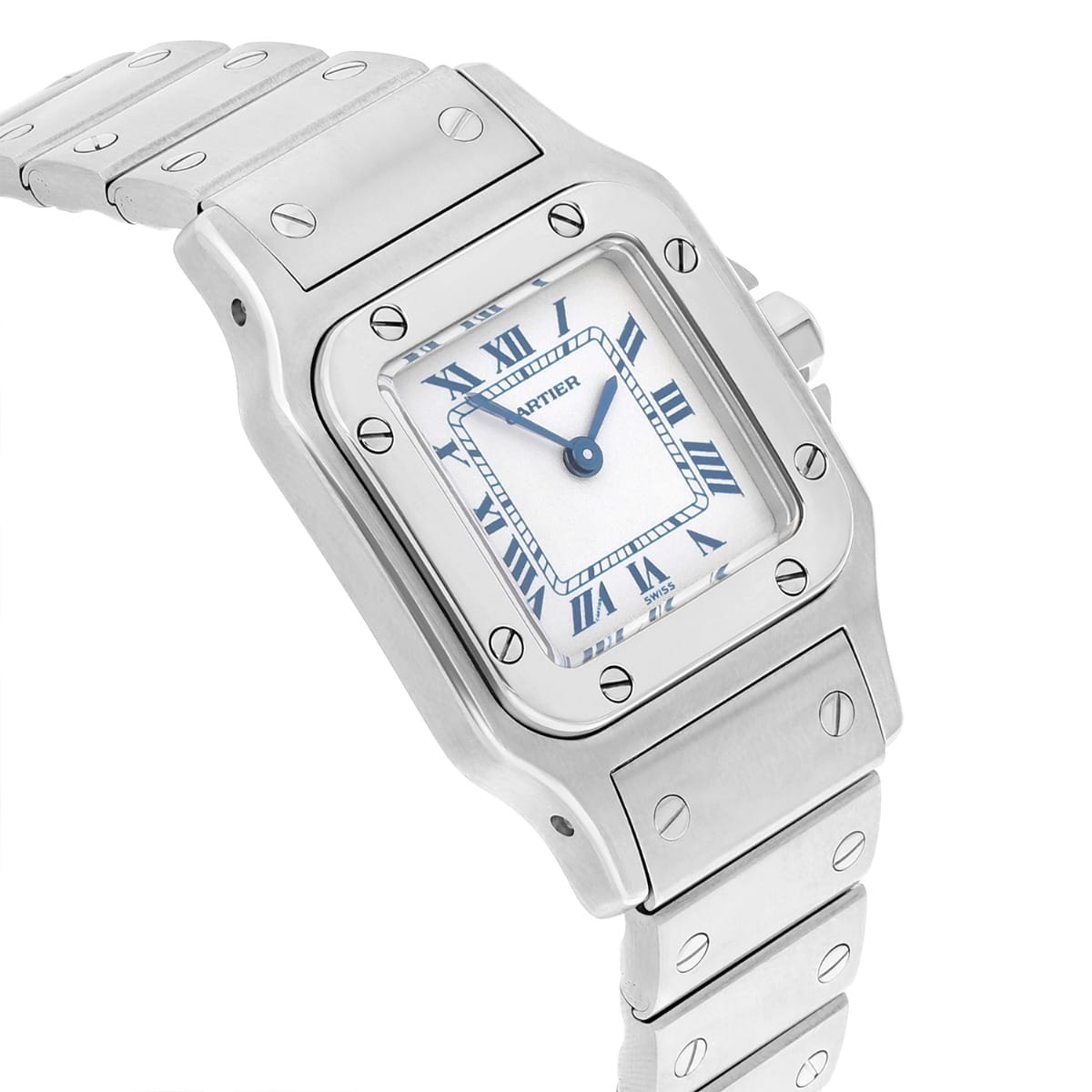 Cartier Santos Galbee W20056D6/1565 24mm Stainless Steel with Silver Dial Ladies Watch