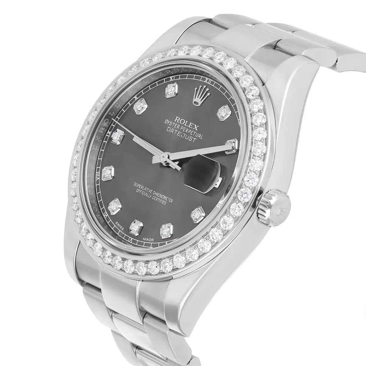 Rolex Datejust 41mm II Steel/18k WG Rhodium Diamond Dial Watch Oyster 116334 – image 5