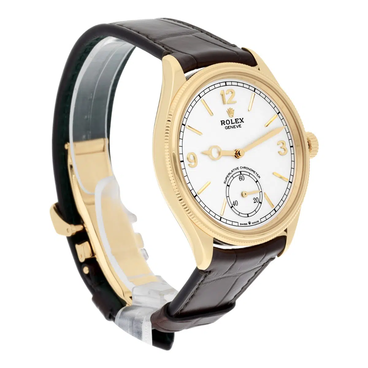 Rolex 1908 White Dial 18K Yellow Gold Watch Leather Strap 52508 Box/ Papers 2024 – image 6