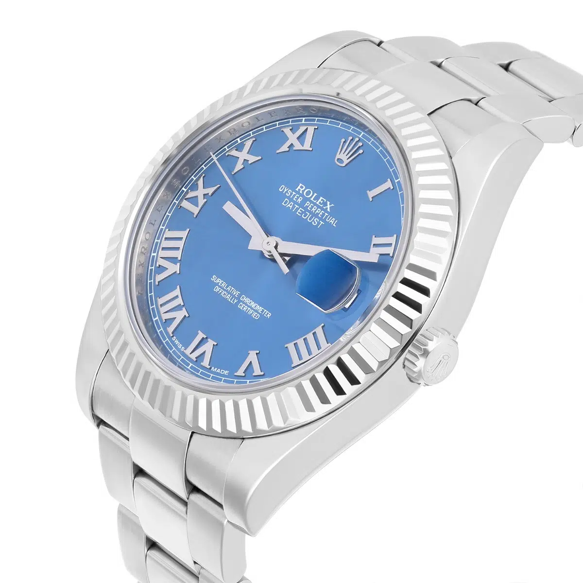 Rolex Datejust II Steel Blue Roman Dial Oyster Bracelet Mens 41mm Watch 116334 – image 6