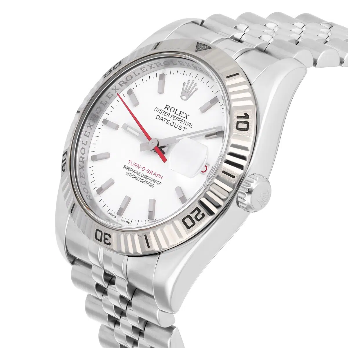 Rolex Datejust Turn-0-Graph 116264 36mm White Gold with White Dial Watch – image 3