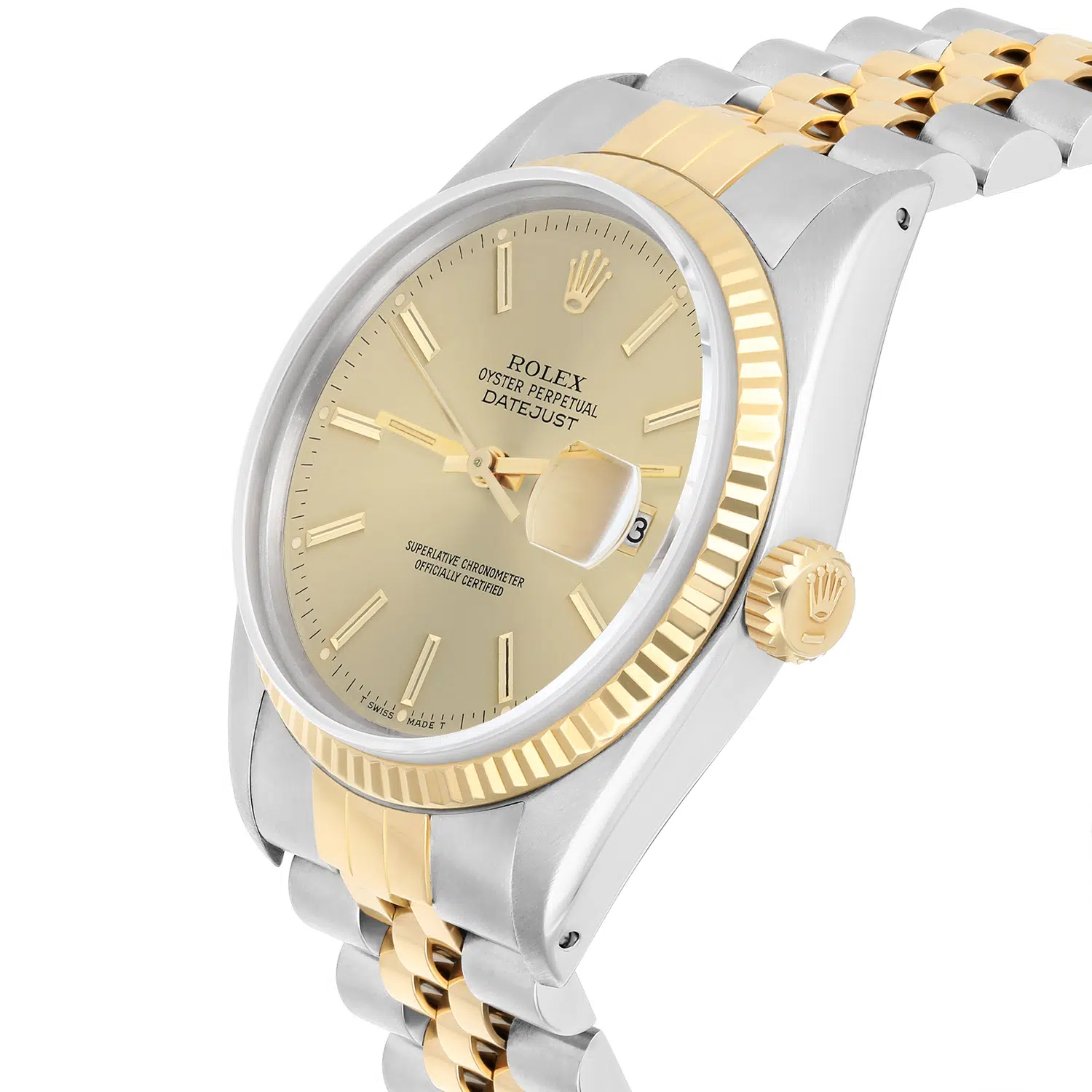 Rolex Datejust 36mm Two Tone Champagne lndex Dial Jubilee 16013 Circa 1986 Complete – image 9