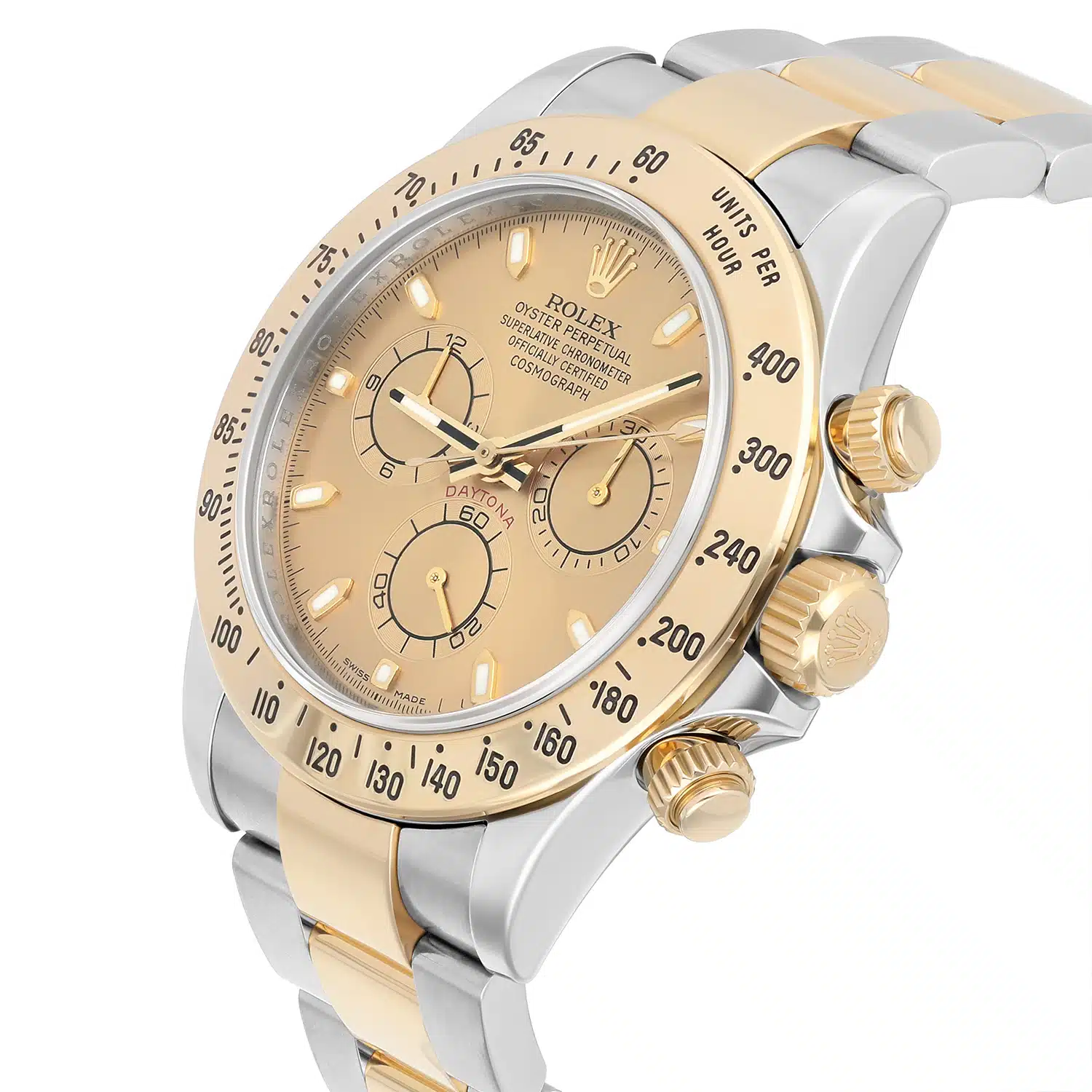 Rolex Daytona 116523 Champagne Dial Stainless Steel Yellow Gold  Mens Watch – image 3
