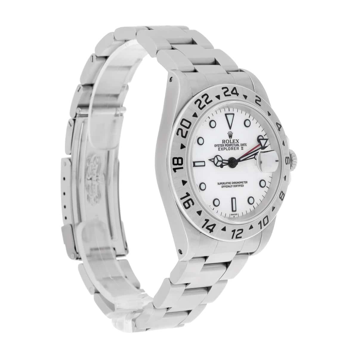 Rolex Explorer II 16570 40mm Stainless Steel White Dial Men's Watch 1999 Papers