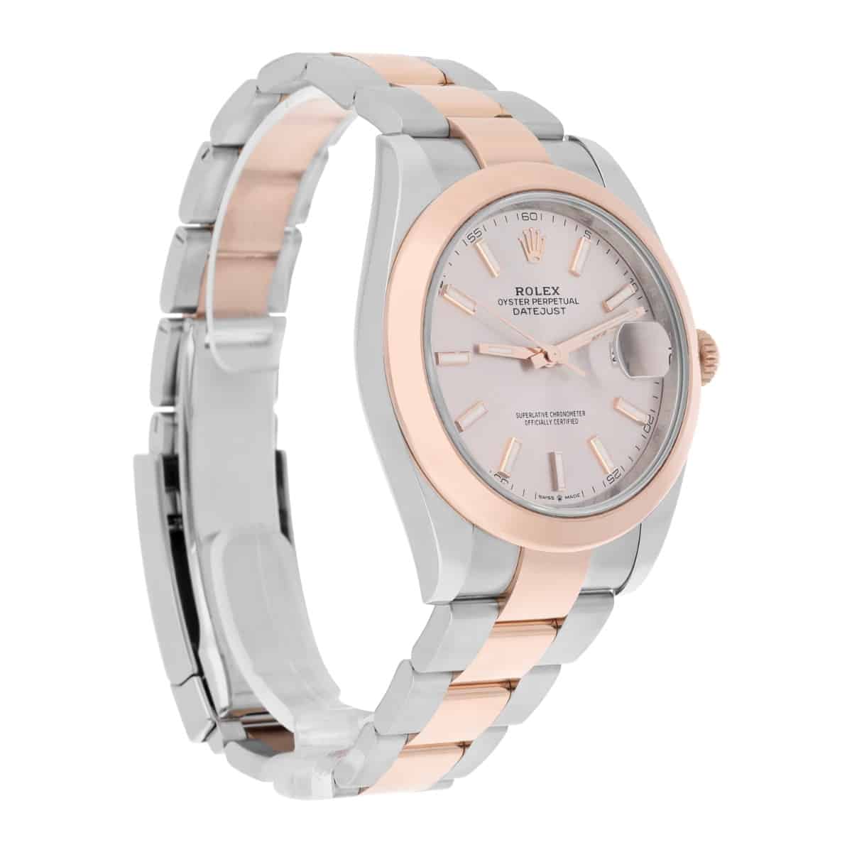 Rolex Datejust 41mm Steel/Everose Gold Mens Watch 126301-0009 Sundust Index Oyster