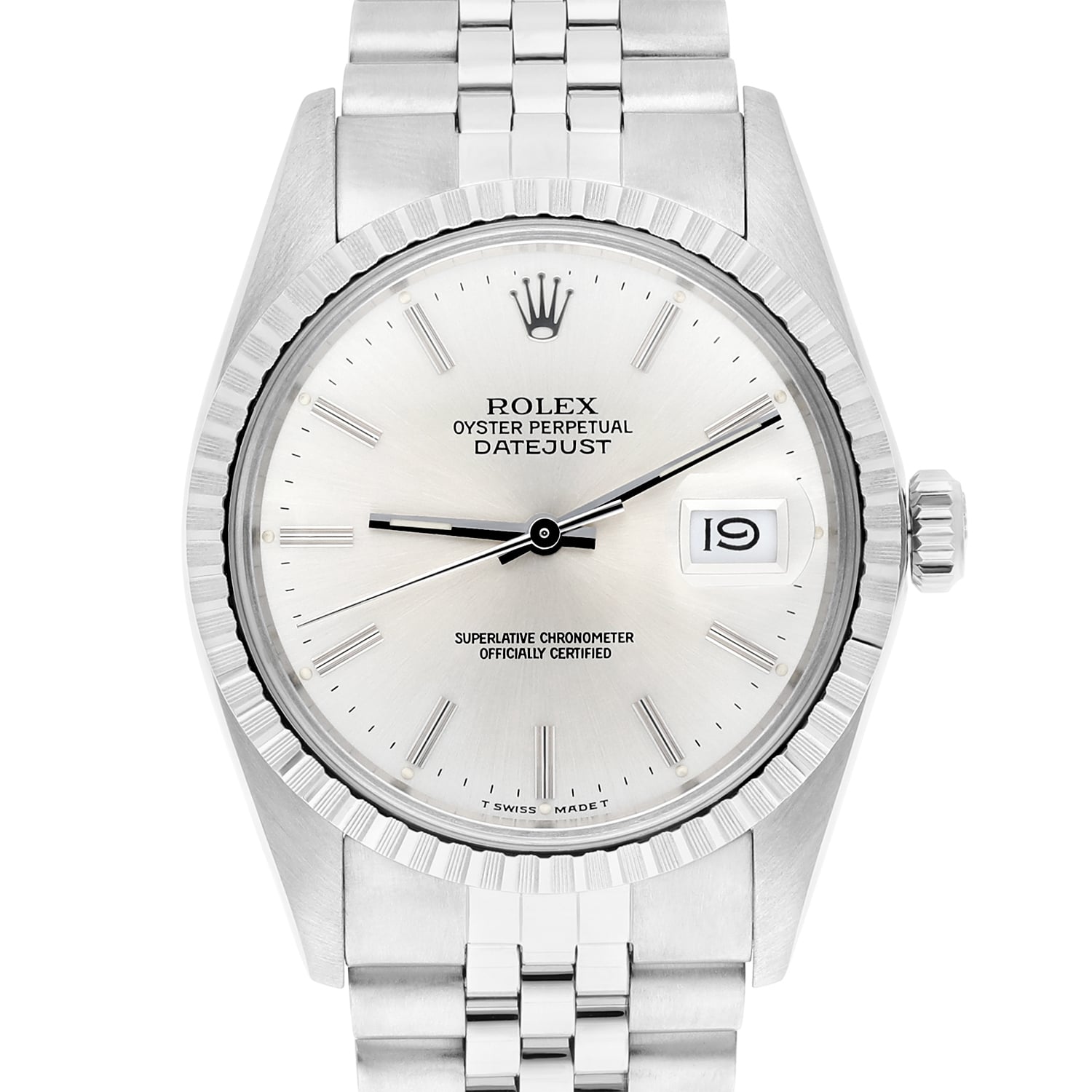 Rolex Datejust 36mm Stainless Steel 16030 Silver Index Dial Jubilee Circa - 1985