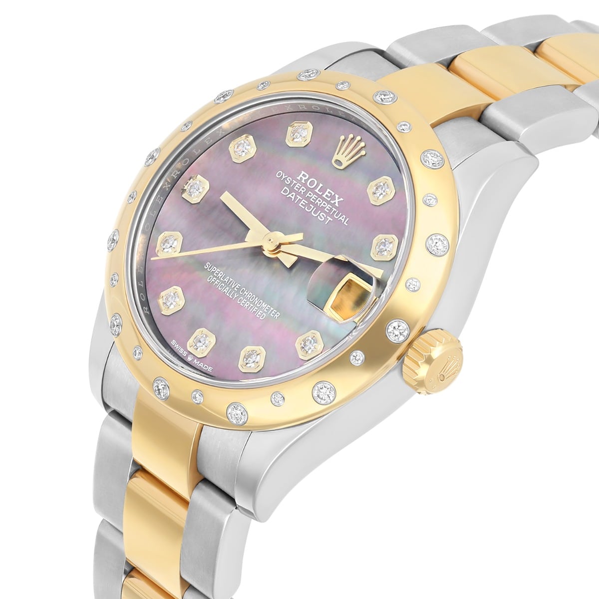 Rolex Women's Datejust 31 278343RBR Black Mother of Pearl Diamond Oyster Mint