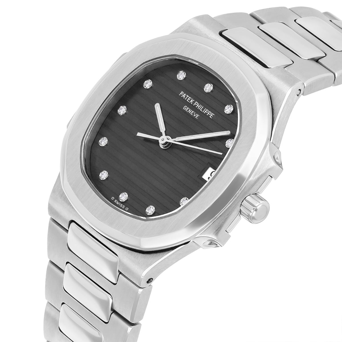 Patek Philippe Nautilus Quartz 33mm Black Dial Stainless Steel Watch 3900/1 Box and Papers