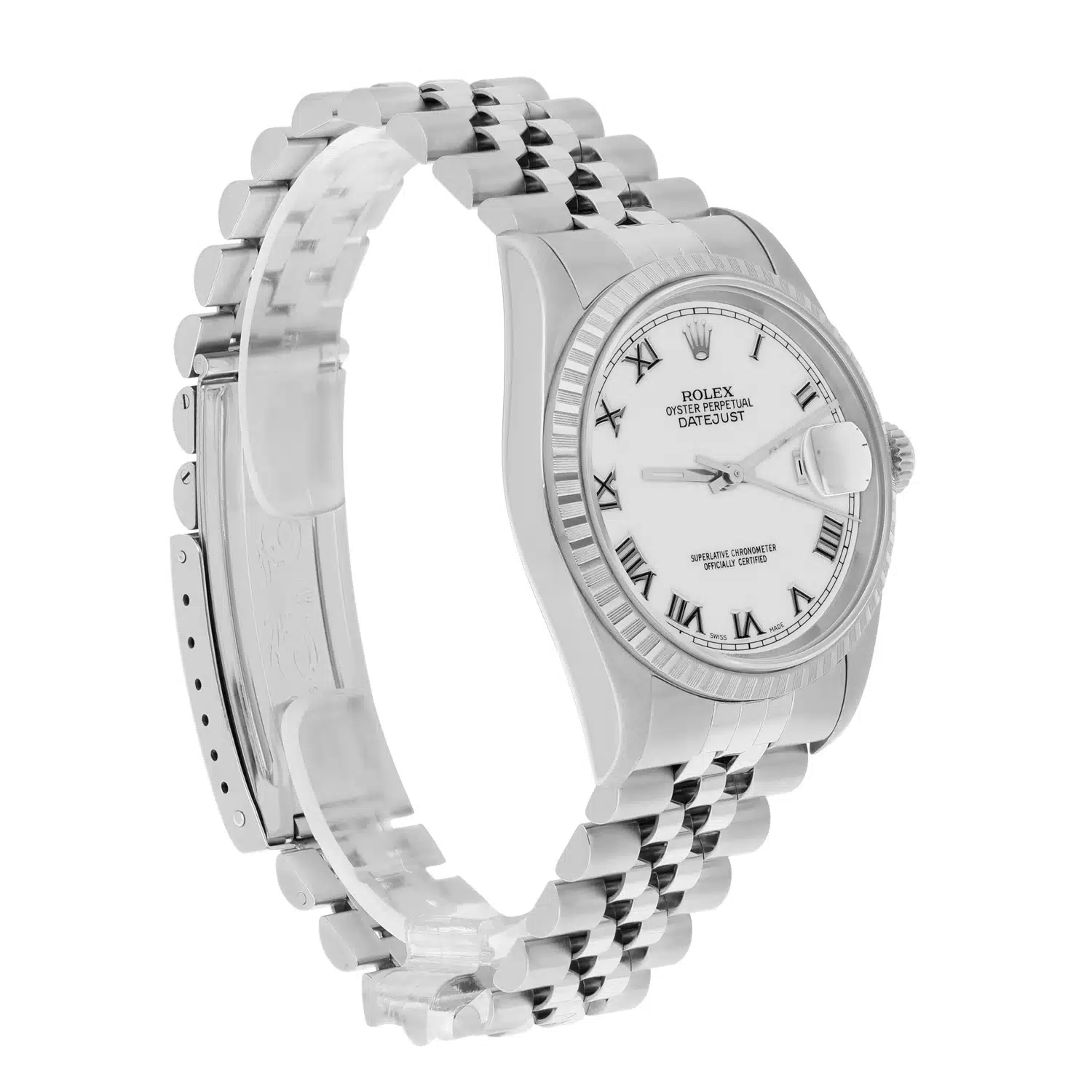 Rolex Datejust 36mm Stainless Steel Watch White Roman Dial 16220 Circa 2000 – image 6