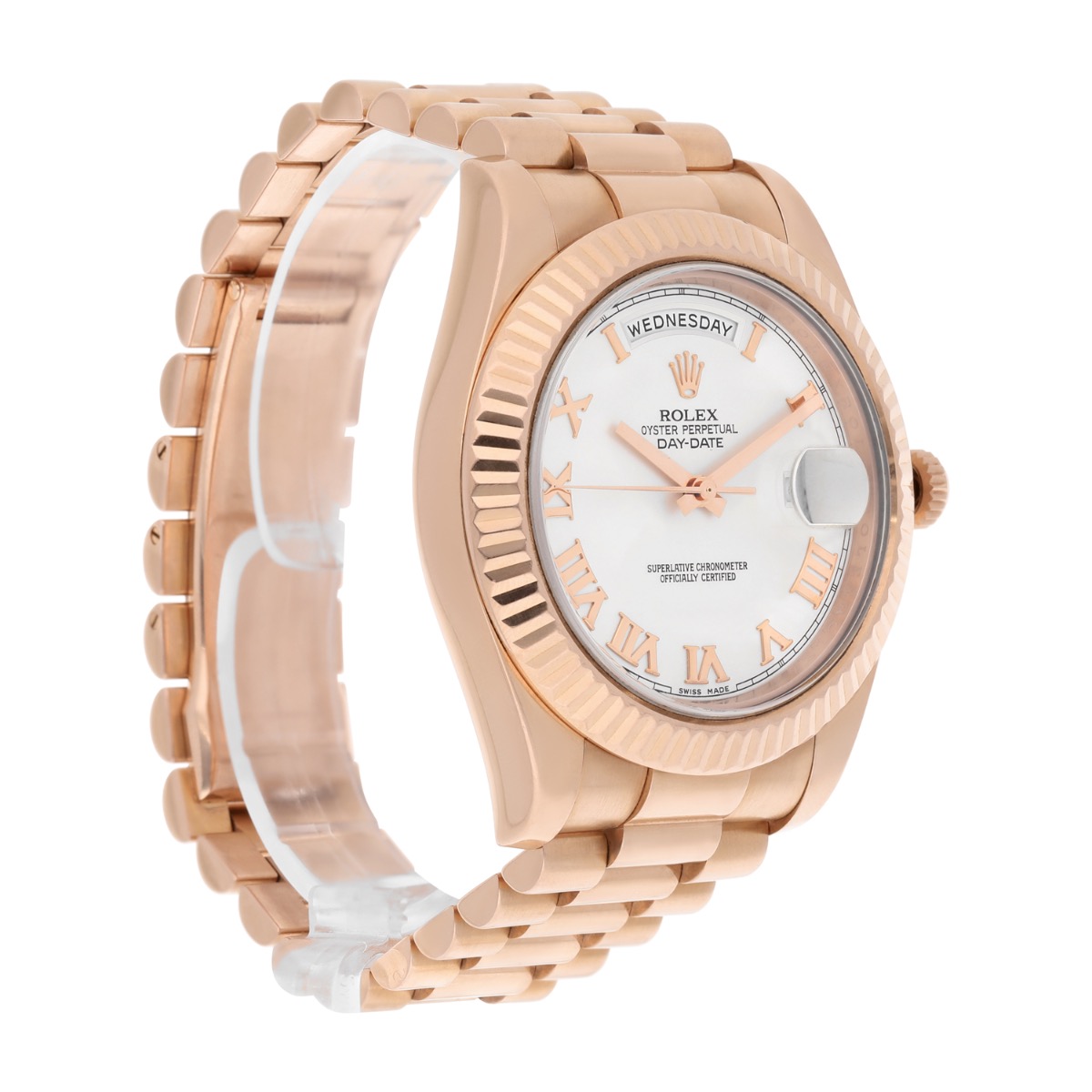 Rolex Day-Date II 218235 Men's Ivory Dial Rose Gold 41mm President Box/Papers