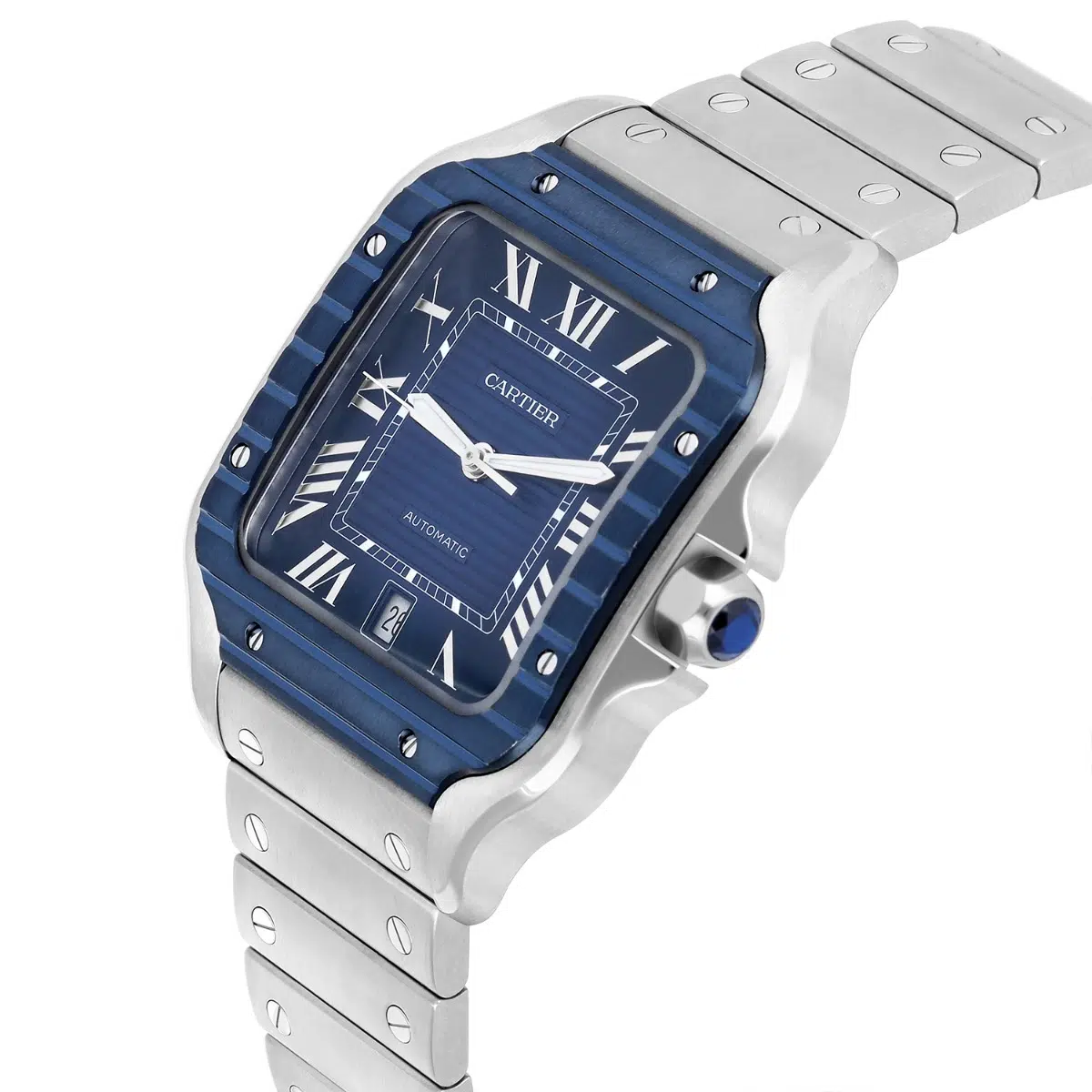 Cartier Santos De Cartier Blue Dial Stainless Steel Men's Watch WSSA0048 Complete – image 3