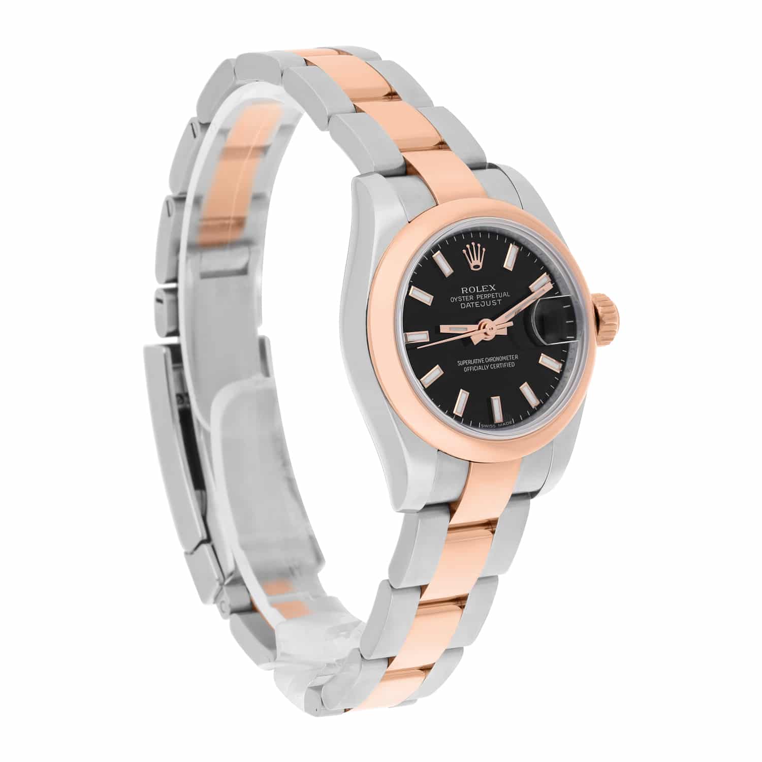 Discontinued Rolex Datejust 179161 Ladies 26mm Black Dial Two Tone Rose 2020