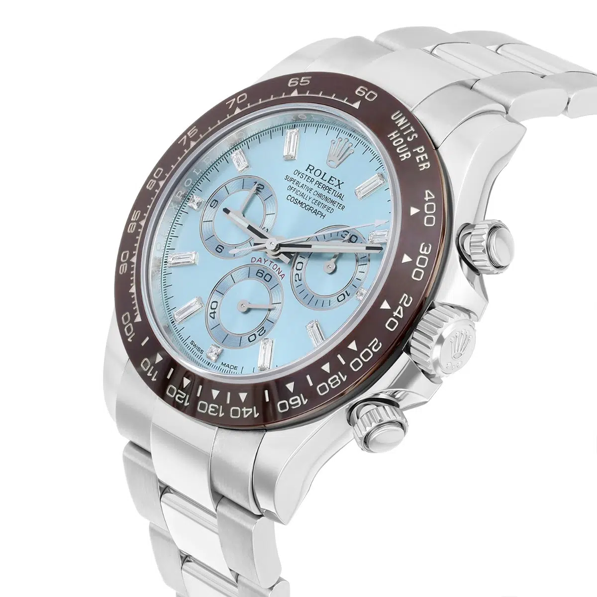 Rolex Daytona 116506-0002 Ice Blue Baguette Diamond Dial 40mm Platinum Watch Complete – image 6