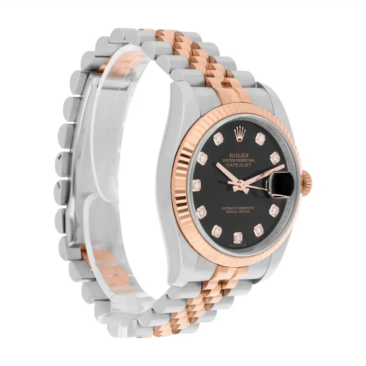 Rolex Datejust 36mm 116231 Black Diamond Dial Rose Gold & Stainless Steel Watch – image 6