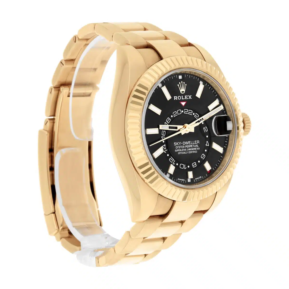 Rolex Sky-Dweller 18k Yellow Gold Black Dial 42mm Watch 326938 Box/Papers – image 6