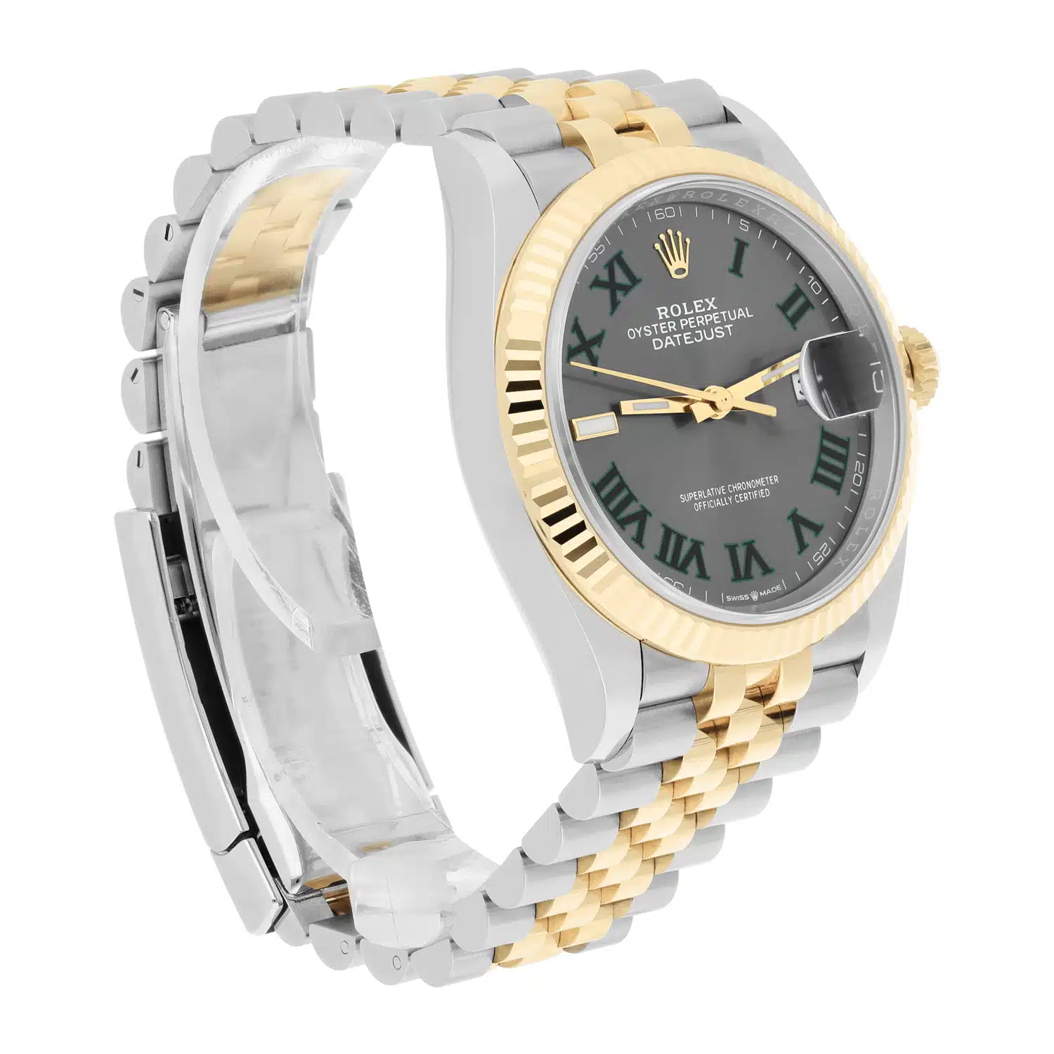 Rolex Datejust 36 Two-Tone Yellow Gold Fluted Bezel Wimbledon Dial B/P 126233 – image 6