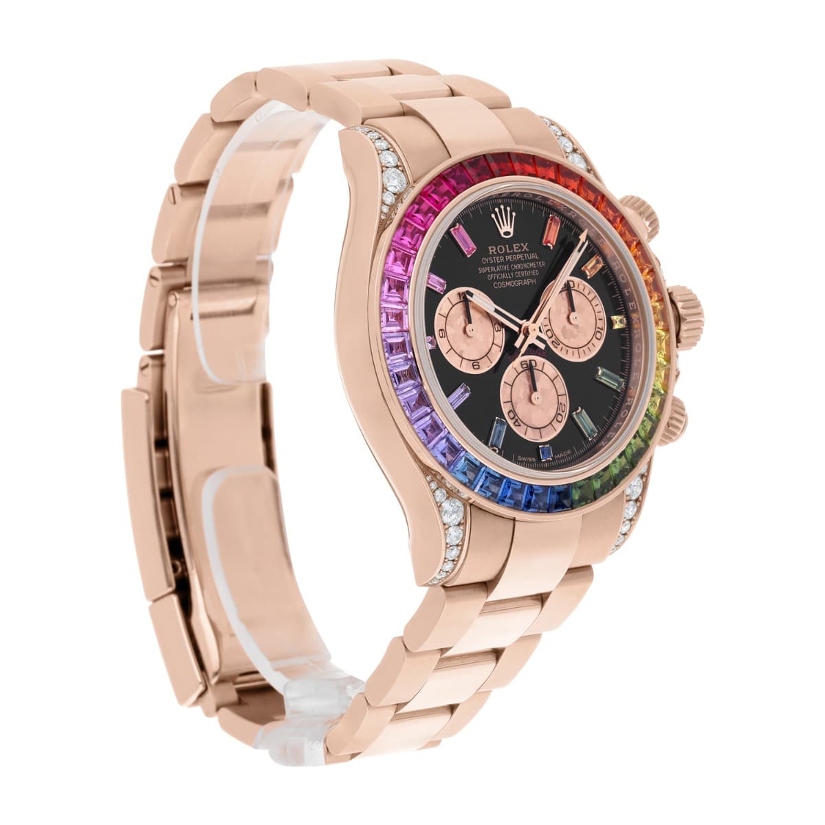 Rolex Daytona 116595RBOW 'Rainbow' Rose Gold Black Dial Watch MINT 2018