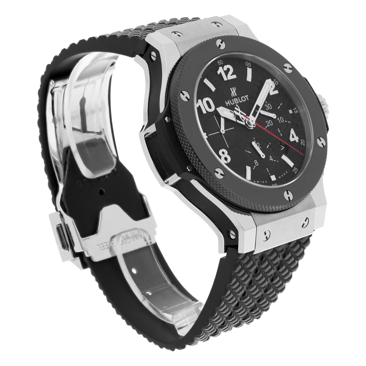 Hublot Big Bang 44 mm BLACK DIAL CERAMIC BEZEL RUBBER BAND 301.SB.131.RX UNWORN