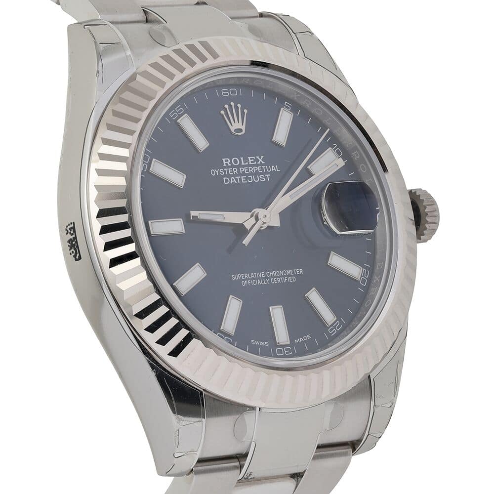 Rolex Datejust II Steel & White Gold Watch Blue Dial 116334