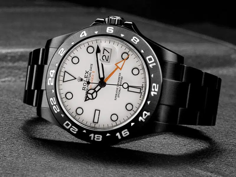 Rolex Explorer II Black PVD/DLC Coated Stainless Steel Watch White Numerals Bezel White Dial 216570 – image 4