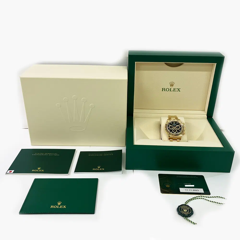 Rolex Daytona 40mm 126508 Oyster Yellow Gold Watch Black Index Dial 2023 – image 8