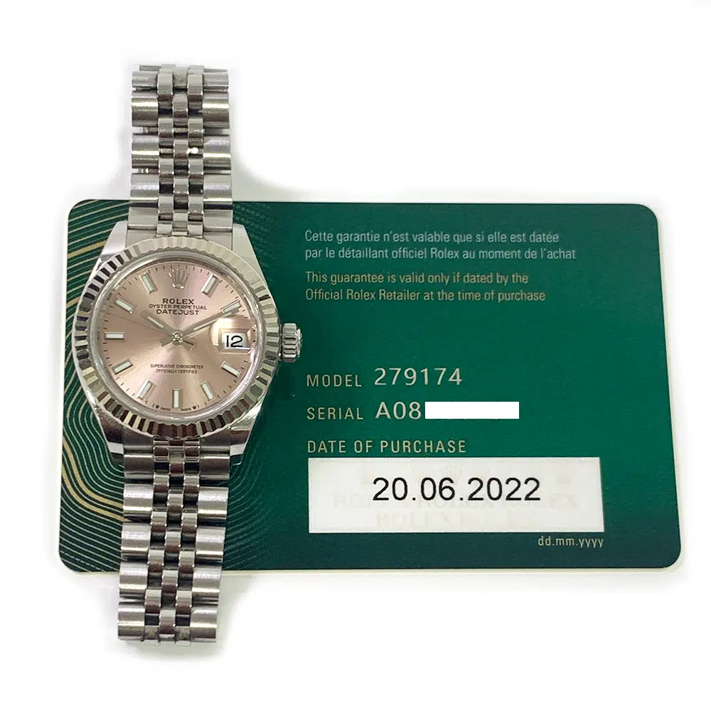 Rolex Lady-Datejust 28mm Jubilee 279174 Stainless Steel Watch Pink Index Dial – image 3