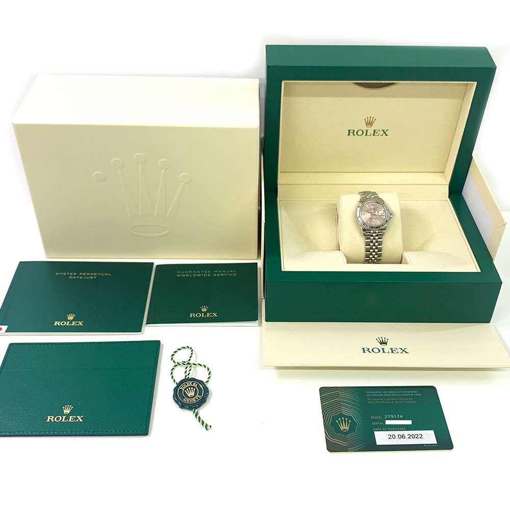 Rolex Lady-Datejust 28mm Jubilee 279174 Stainless Steel Watch Pink Index Dial