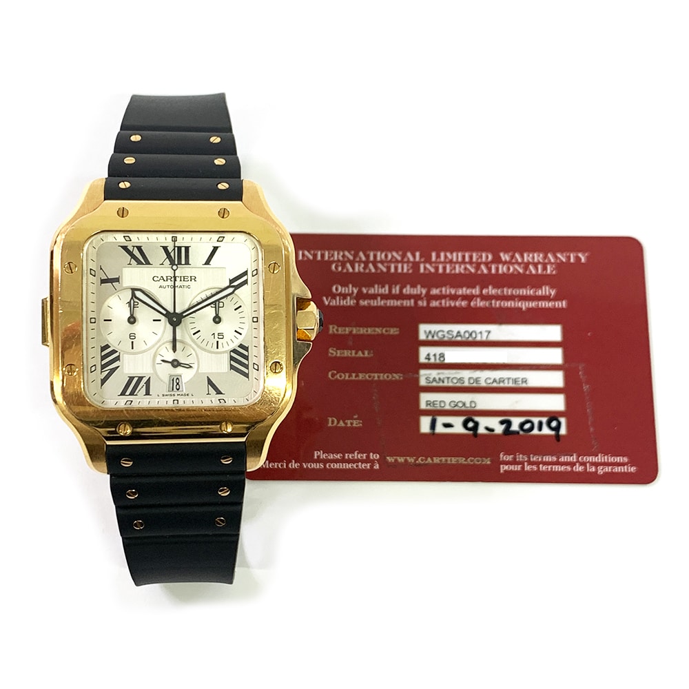 Cartier Santos WGSA0017 43mm Rose Gold with Silver Dial Watch 2019