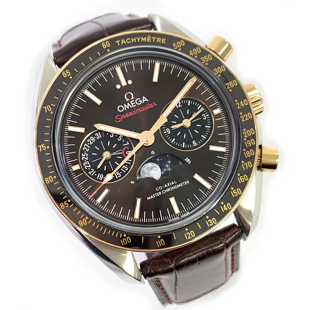 Omega Speedmaster Moon Phase Chronograph 304.23.44.52.13.001 Stainless Steel With Brown Leather Watch 2017 – image 3