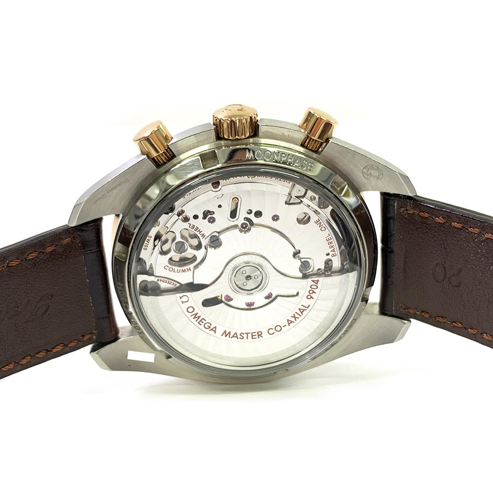 Omega Speedmaster Moon Phase Chronograph 304.23.44.52.13.001 Stainless Steel With Brown Leather Watch 2017